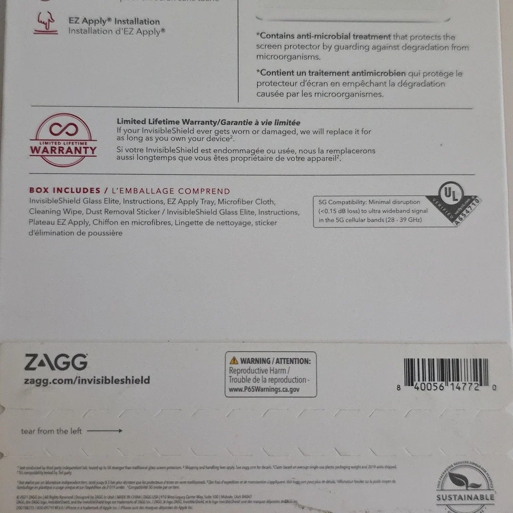ZAGG Invisible Shield Glass Elite Screen Protector Iphone 6.7 2021 5G Compatible